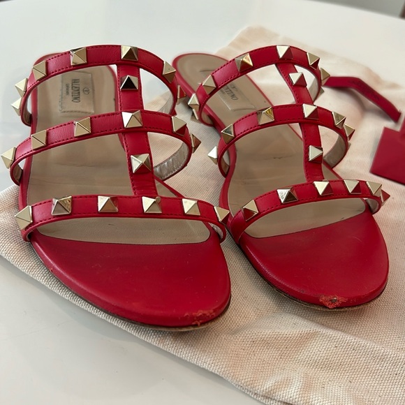 Valentino Rockstud Caged Flat Slide Sandals - Picture 2 of 3